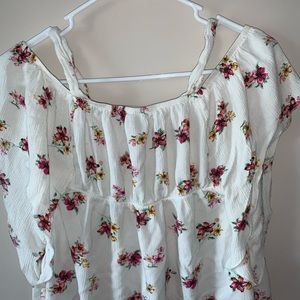floral white blouse